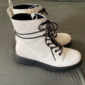 White combat boots